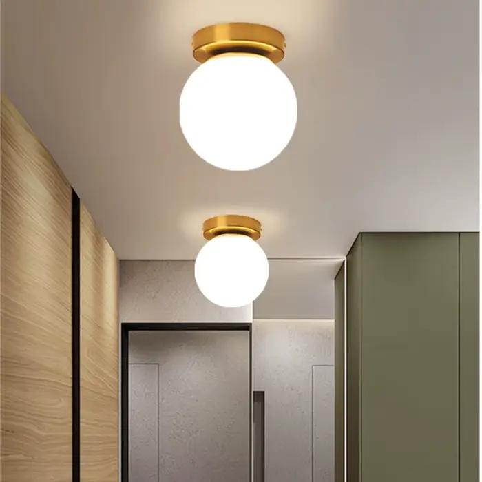 Mengjay inda-Plafonnier LED Moderne en Boule de Verre, Luminaire Décoratif d'Nik, Idéal pour une Cha