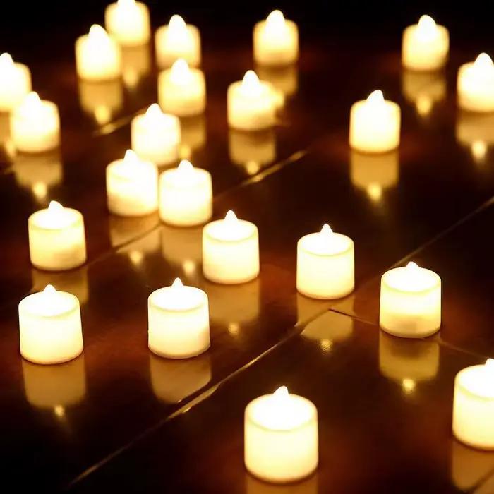 Bougie LED alimentée par batterie, fausse bougie à thé sans flamme, pour mariage, fête d'anniversair