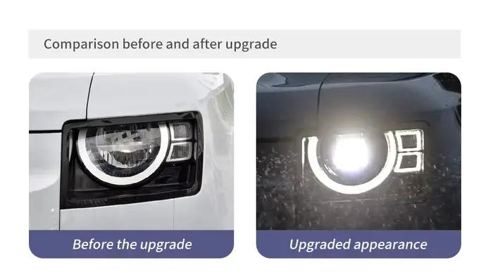 Accessoires de voiture : Phare LED pour Land Rover Defender 2020-2025, projecteur avant, feux de jou