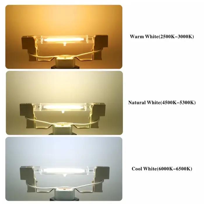 Ampoule LED COB en Tube de verre R7S, 5W 10W 20W, lampe épis de maïs R7s haute puissance 78mm 118mm 