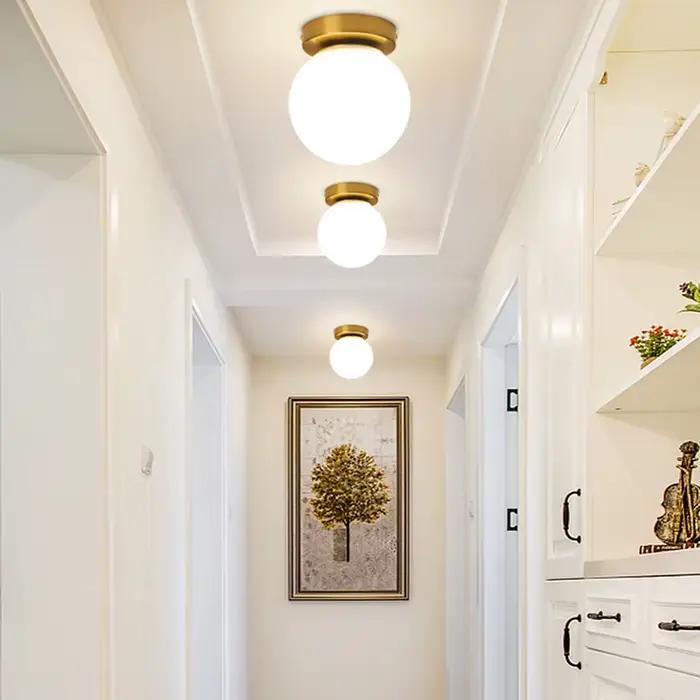 Mengjay inda-Plafonnier LED Moderne en Boule de Verre, Luminaire Décoratif d'Nik, Idéal pour une Cha