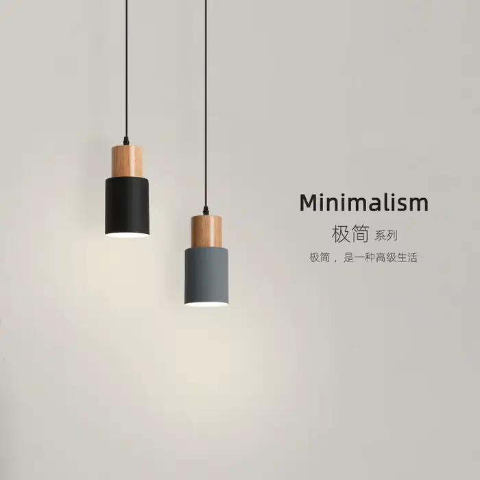 Lustre minimaliste chambre lampe de chevet moderne nordique Restaurant simple tête petit lustre comp