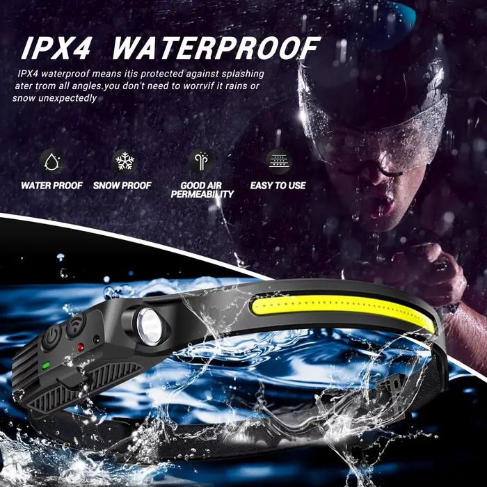 LED Capteur Projecteur Camping Recherche Lumière Tête Lampe de Poche Rechargeable Puissant Lampe Ava