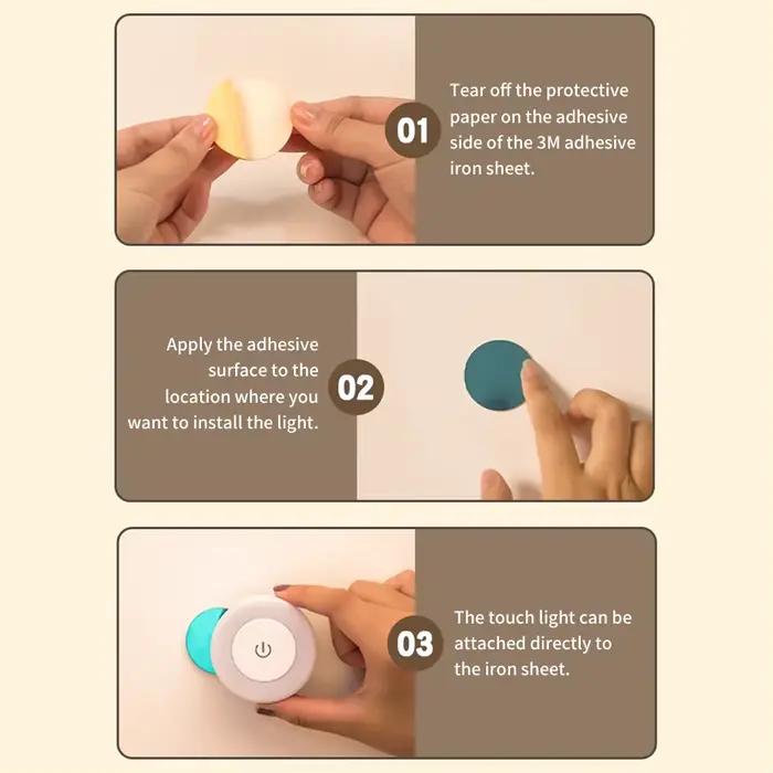 Tactile gradation LED veilleuse USB Rechargeable lampe de nuit chambre armoires de cuisine armoire l