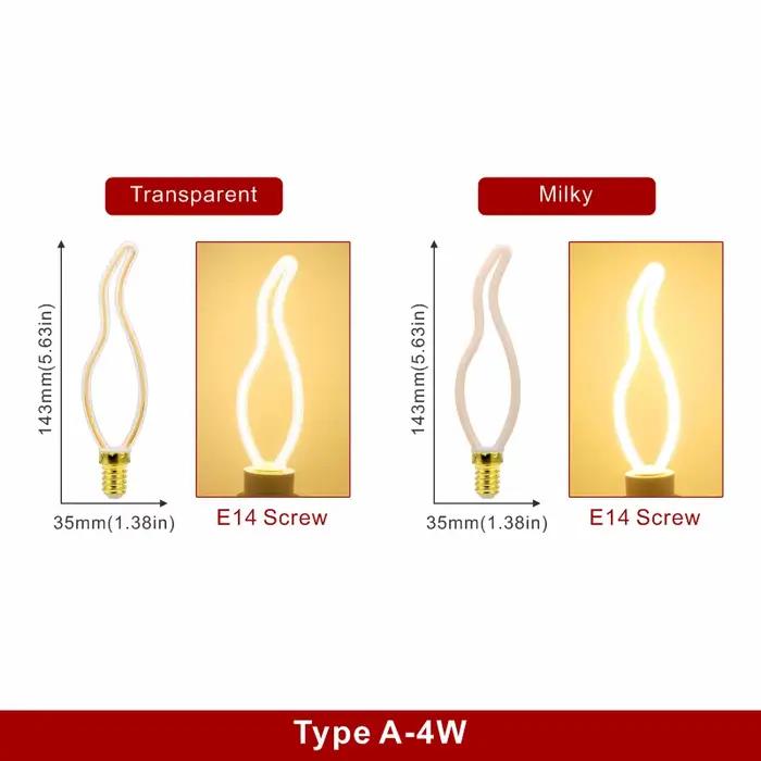 Ampoule LED Edison rétro E27 4W 8W 220V-240V, ampoule à Filament souple Vintage, veilleuse de vacanc