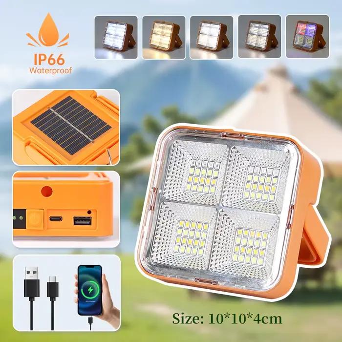 Lampes de lanterne portative solaire extérieure solaire Led Camping lumière batterie externe tente l