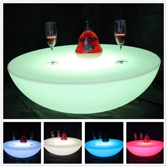 Meubles lumineux LED, Table de Bar LED, D66 * H22cm, Table basse, batterie Li Rechargeable, étanche 