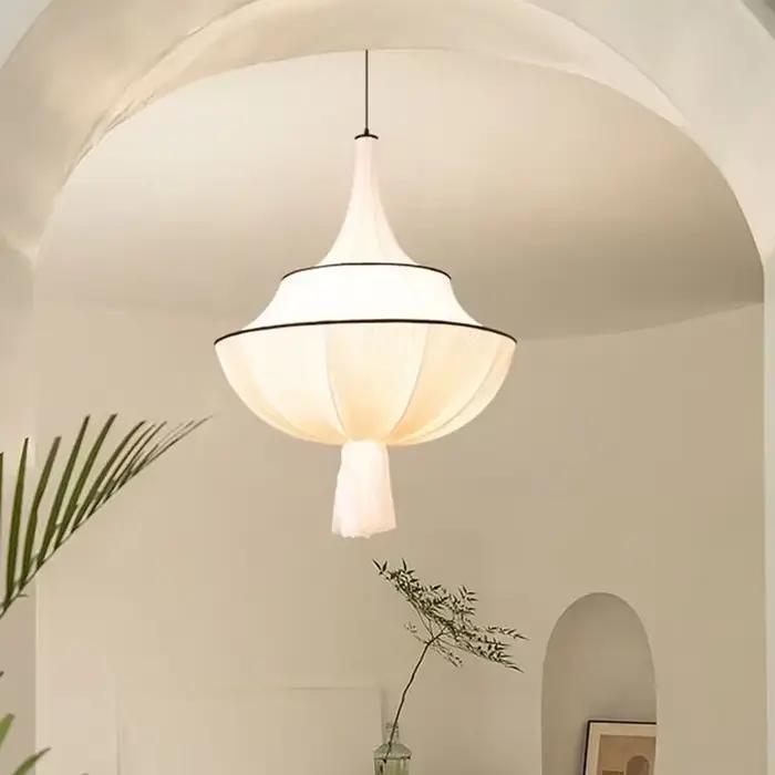 Lampe suspendue en tissu français pour plafond, Vintage, luminaire décoratif d'intérieur, idéal pour
