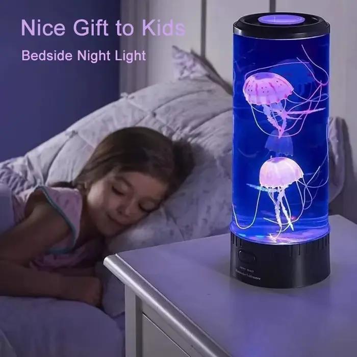 Lampe méduse Aquarium Lampka Nocna 5 couleurs fantaisie LED USB Table veilleuse cadeau pour enfants 