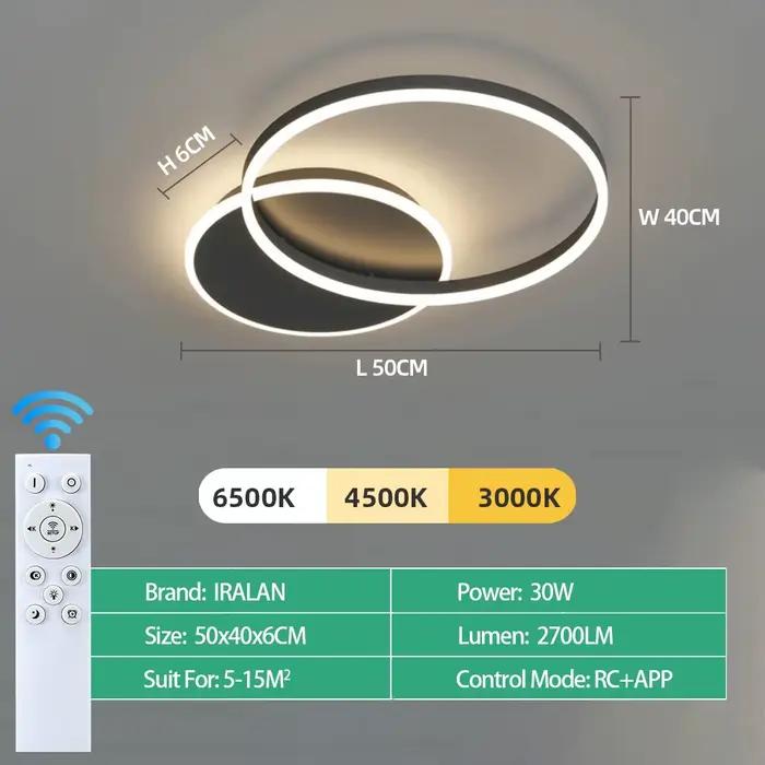 Plafond moderne à LEDs lustre éclairage pour la maison salon salle d'étude chambre Dimmable plafonni