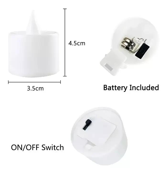 Bougie LED alimentée par batterie, fausse bougie à thé sans flamme, pour mariage, fête d'anniversair