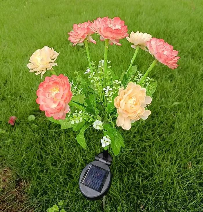 Lampes solaires éclairage extérieur lumière de jardin solaire neige fleur de Lotus lampe de pelouse 