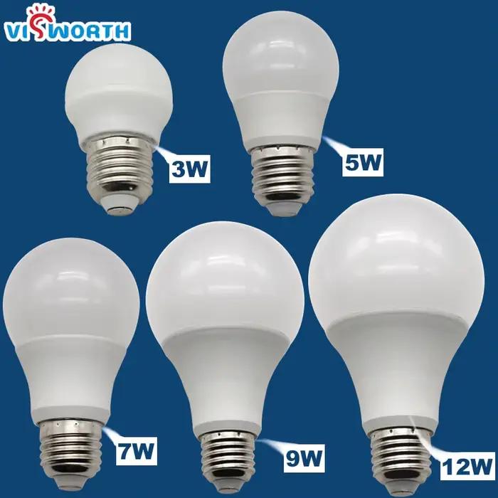Ampoules LED E27 Super luminosité SMD2835 3W 5W 7W 9W 12W AC 110V 220V 240V A60, lampe LED blanc cha