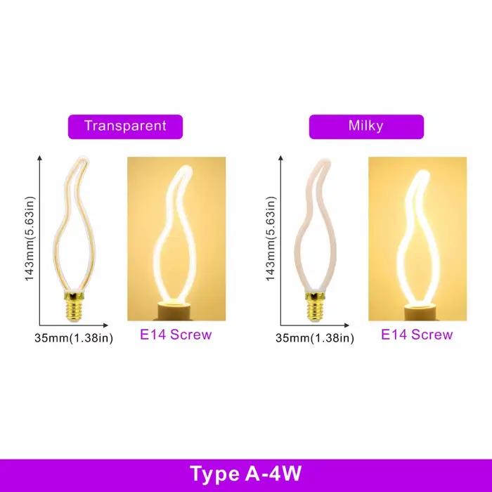Ampoule Edison LED rétro E27 4W 8W, 220V-240V, Vintage, à Filament souple, veilleuse de vacances, dé