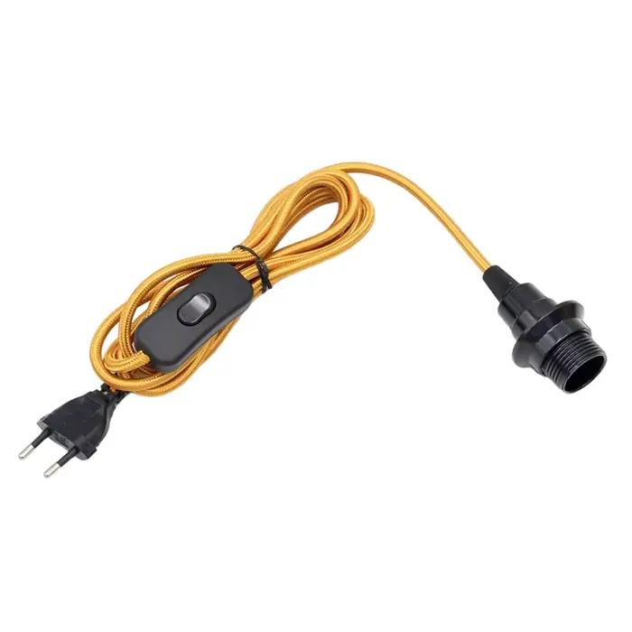 Cordon d'alimentation Standard ue de 2m avec interrupteur, support d'ampoule E14, douille de lampe p