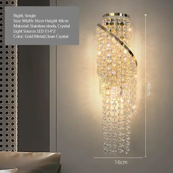Applique murale en cristal de luxe avec pompon, luminaire décoratif d'intérieur, idéal pour un salon