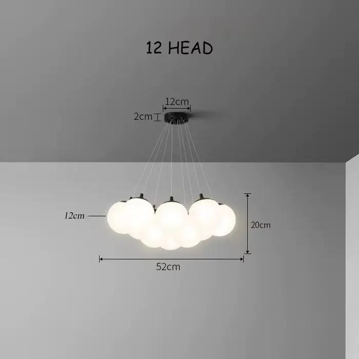 SANDYHA Moderne Boule de Verre Abat-Jour Pendentif Lampe Suspension De Cuisine Éclairage Intérieur S