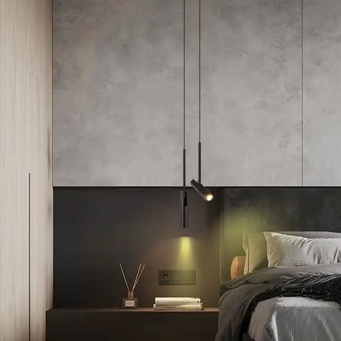 Nordique noir LED lustre pendentif lumières chambre chevet éclairage décor salle à manger luminaire 