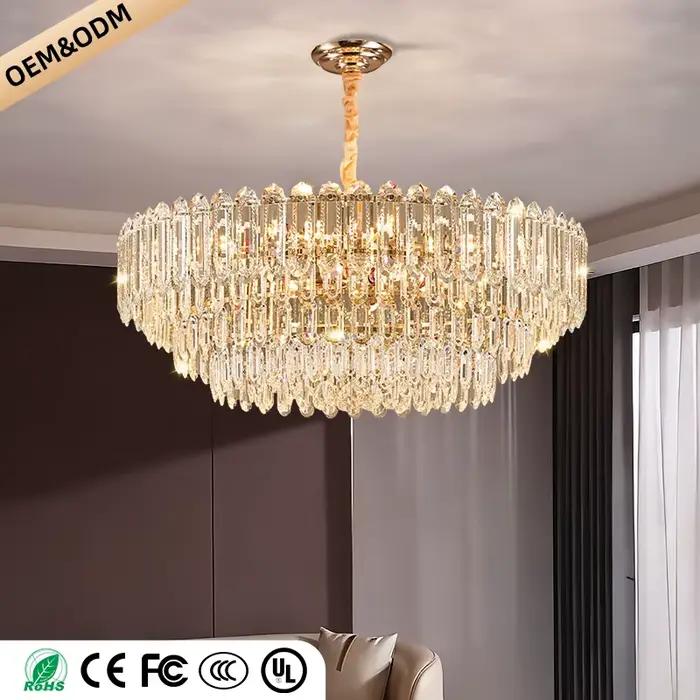 Lampe suspendue au plafond LED moderne pour salon, design luxueux, luminaire suspendu circulaire pou