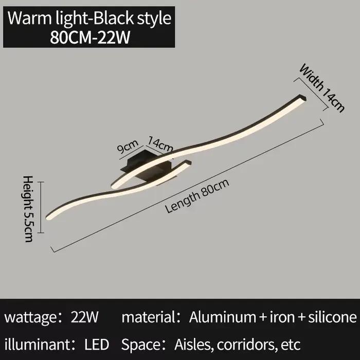 Plafonnier LED moderne et minimaliste, luminaire en aluminium noir, économie d'énergie, pour salon, 