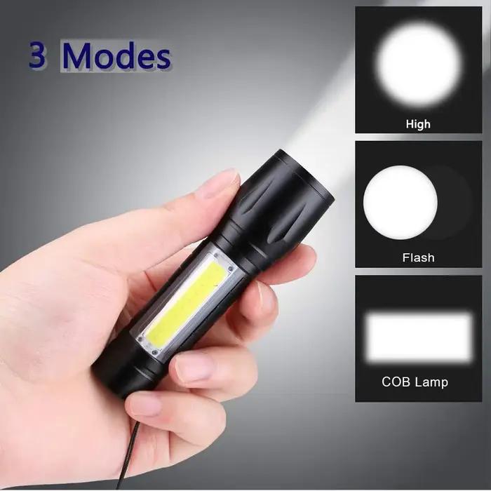 Lampe de poche LED Zoom Rechargeable Portable XP-G Q5, Mini lampe torche, lanterne, 3 Modes d'éclair