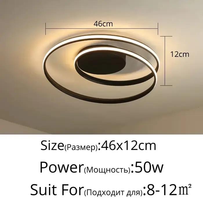 Plafonnier LED Rond en Acrylique, Luminaire Décoratif d'Nik, Disponible en Noir et Blanc, Idéal pour
