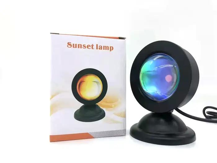 Mini lampe de coucher de soleil USB, projecteur Led, veilleuse, interrupteur 16 couleurs, atmosphère