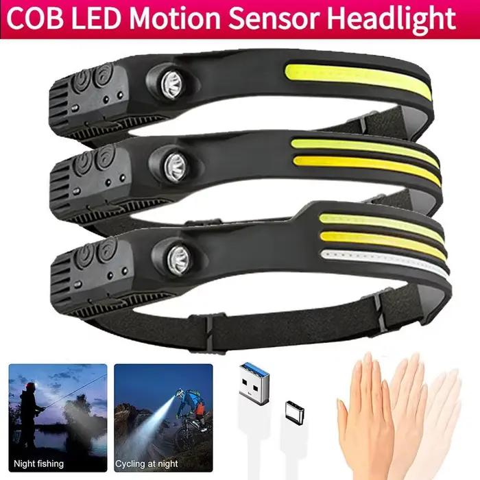 LED Capteur Projecteur Camping Recherche Lumière Tête Lampe de Poche Rechargeable Puissant Lampe Ava