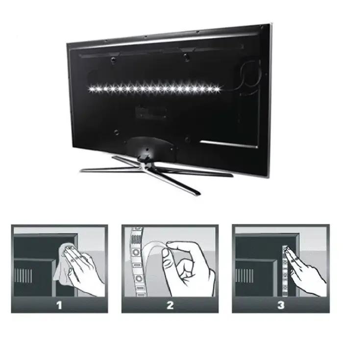 Bande lumineuse LED USB 2835 DC5V avec interrupteur, ruban de lampe Flexible, TV, ordinateur de bure