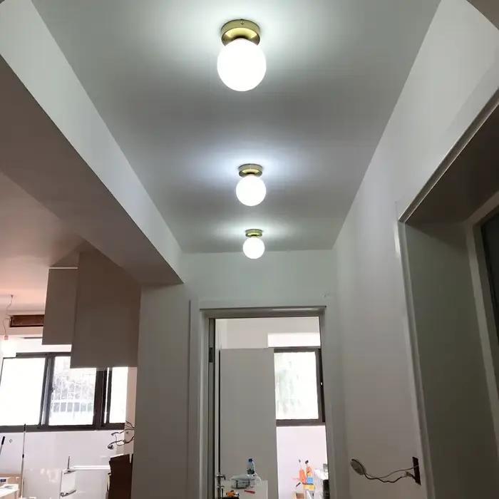 Mengjay inda-Plafonnier LED Moderne en Boule de Verre, Luminaire Décoratif d'Nik, Idéal pour une Cha