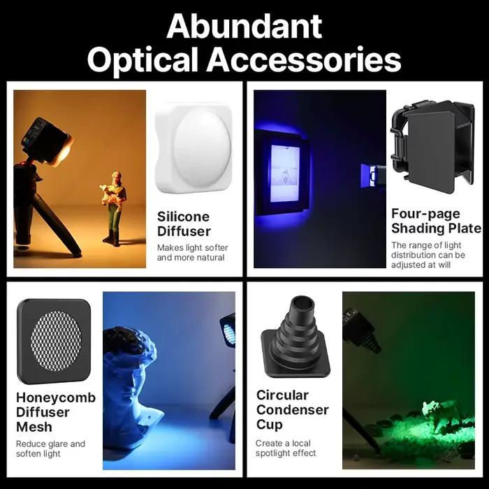 Lampe vidéo Ulanzi L2 RVB Mini COB 360 °   Lumière magnétique polychrome avec diffuseur pour apparei