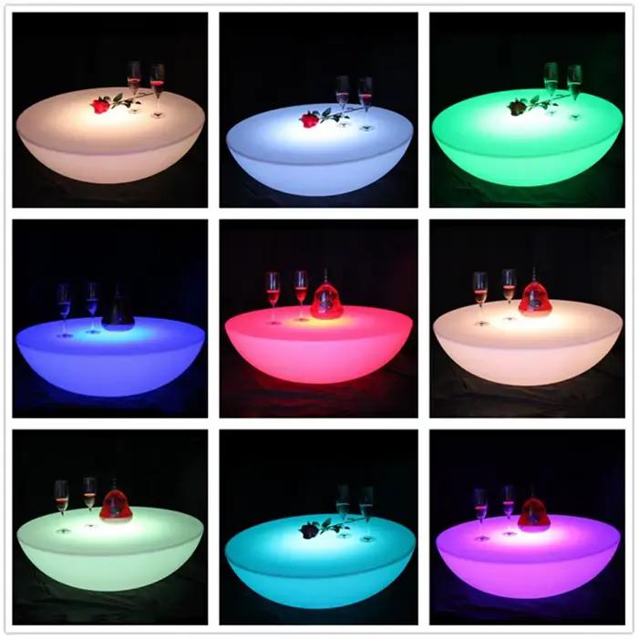 Meubles lumineux LED, Table de Bar LED, D66 * H22cm, Table basse, batterie Li Rechargeable, étanche 