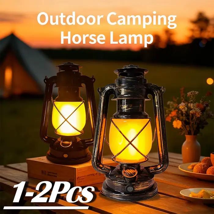 Nouveau Lanterne Vintage lampe de Camping Portable avec effet de flamme 3 modes d'éclairage lumière 