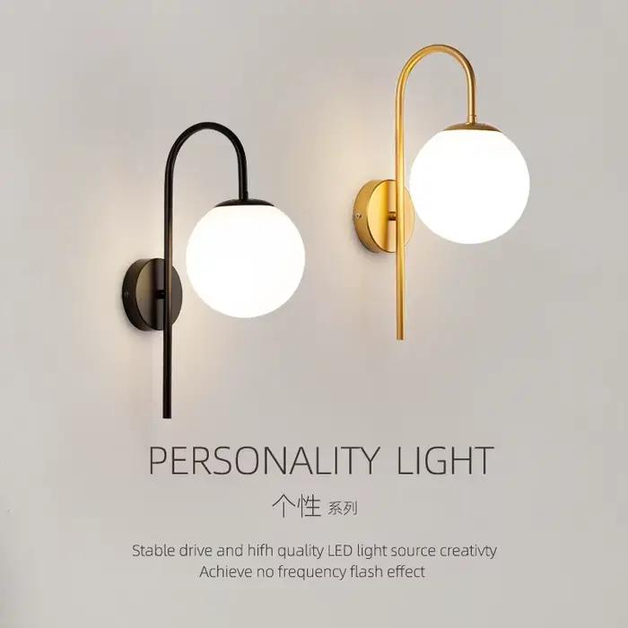 Lampes murales LED simples et modernes, boule de verre créative, applique murale pour salon, chambre