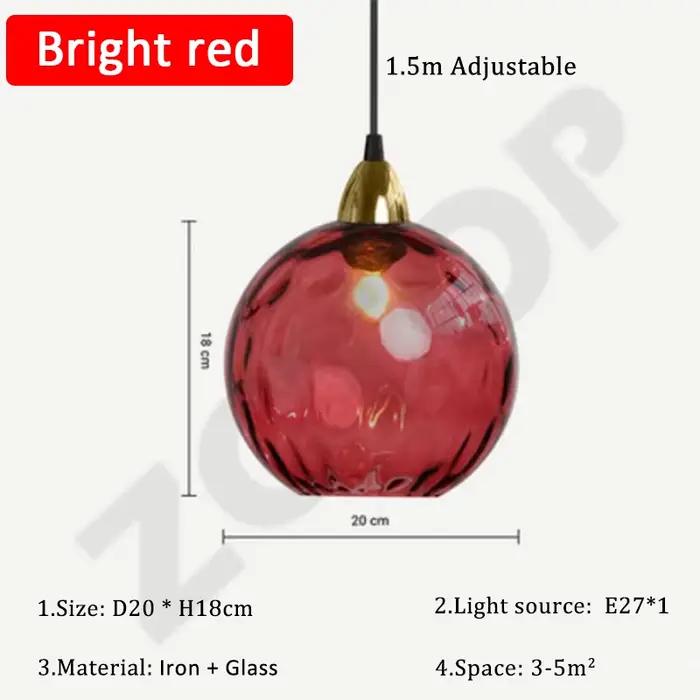 Luminaire suspendu en verre coloré de style classique, lampe suspendue colorée pour salon, restauran