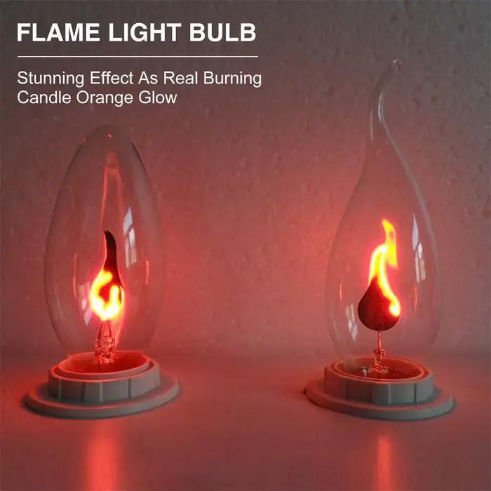 Edison-Ampoule LED à effet de flamme pour la décoration intérieure, outil d'éclairage, bougie, 3W, A