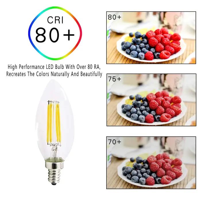 Ampoule Led à bougie C35 E14, Base de candélabre 4W 6W, ampoule Edison à intensité variable 2700K, b