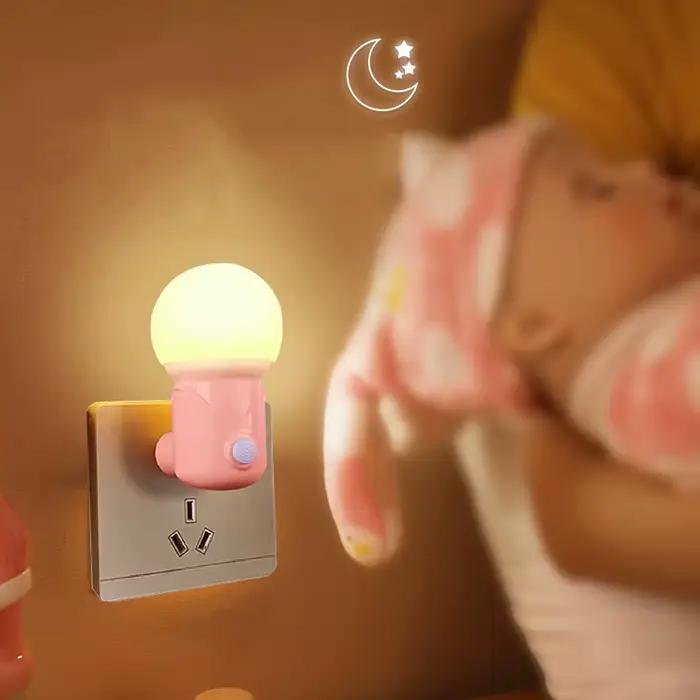 LED veilleuses prise ue/US 2 couleurs variateur lampe Protection des yeux bébé soins infirmiers somm