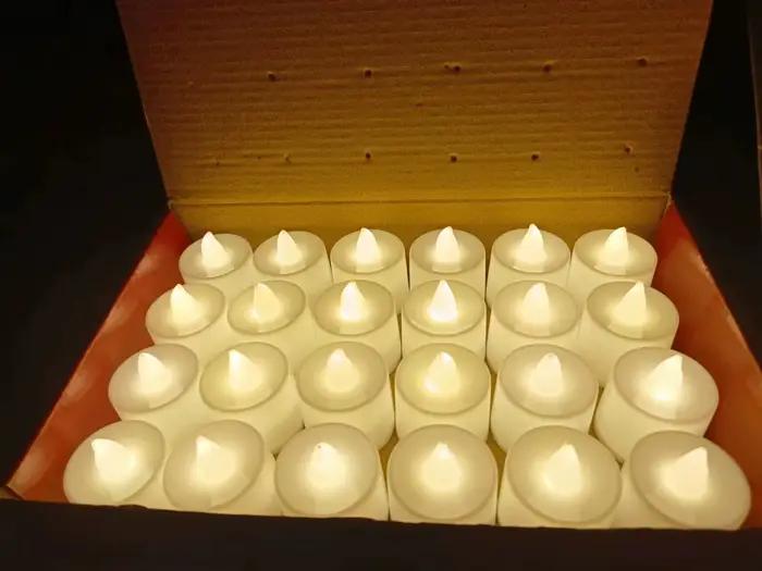 Bougie LED sans flamme, lampe à thé créative de souhait, blanc chaud, décoration d'halloween, de mar