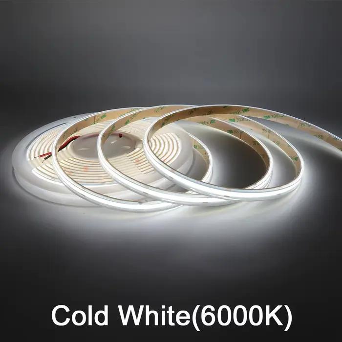 Bande lumineuse LED COB étanche IP68, ruban LED flexible, bande LED COB pour sauna, 480 LED/m, haute