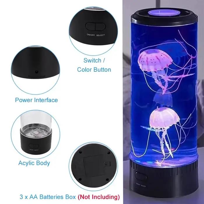 Lampe méduse Aquarium Lampka Nocna 5 couleurs fantaisie LED USB Table veilleuse cadeau pour enfants 
