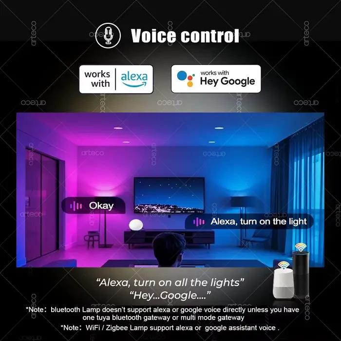 Tuya E27 GU10 E14 ampoule WiFi Zigbee Bluetooth, lampe LED intelligente à intensité variable 2700-65