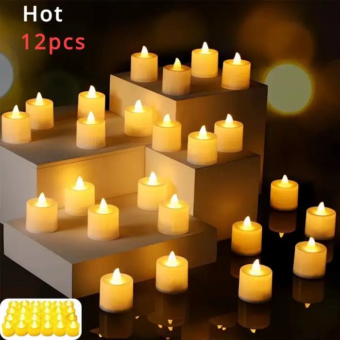 Bougie LED alimentée par batterie, fausse bougie à thé sans flamme, pour mariage, fête d'anniversair