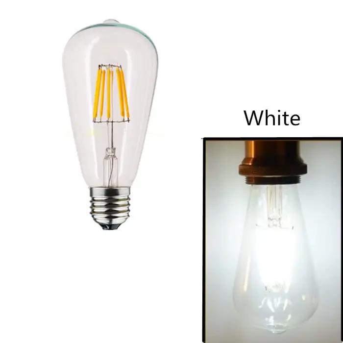 6 pièces LED ST64 E27 2W 4W 6W 8W 10W 12W 4000K blanc chaud inntage Edison Filament ampoule Dimmable