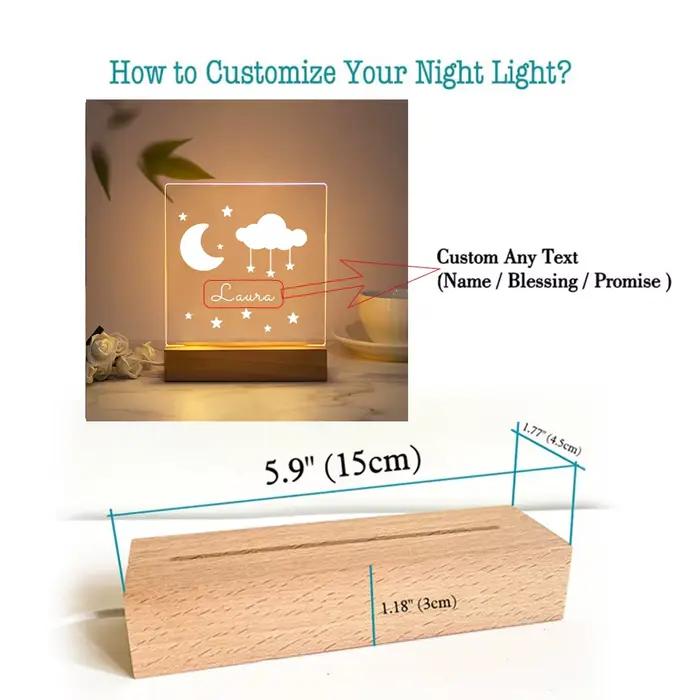 Livraison directe veilleuse personnalisée USB LED nom personnalisé lampe 3D décoration chambre jouet
