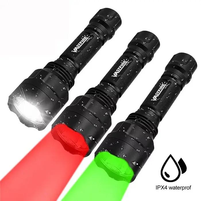 Lampe de poche LED C8, lanterne tactique pour fusil de chasse, blanc/vert/rouge, interrupteur de pre