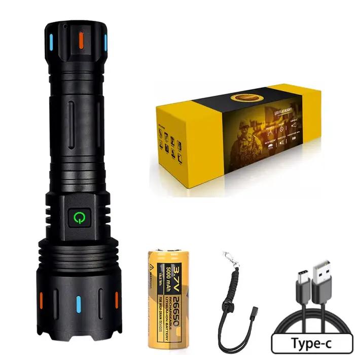 LEP – lampe de poche Laser blanche Super brillante, torche tactique Rechargeable par USB, lanterne d