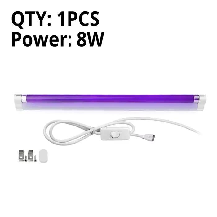 Lampe à Quartz ultraviolette 8W UV noir bleu clair BLB, ampoule Tube T5 110/220V UVA 365nm, lampe sè