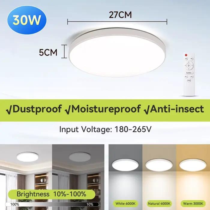 Plafonnier avec télécommande 220V plafonnier moderne intelligent Dimmable Led lumières chambre cuisi
