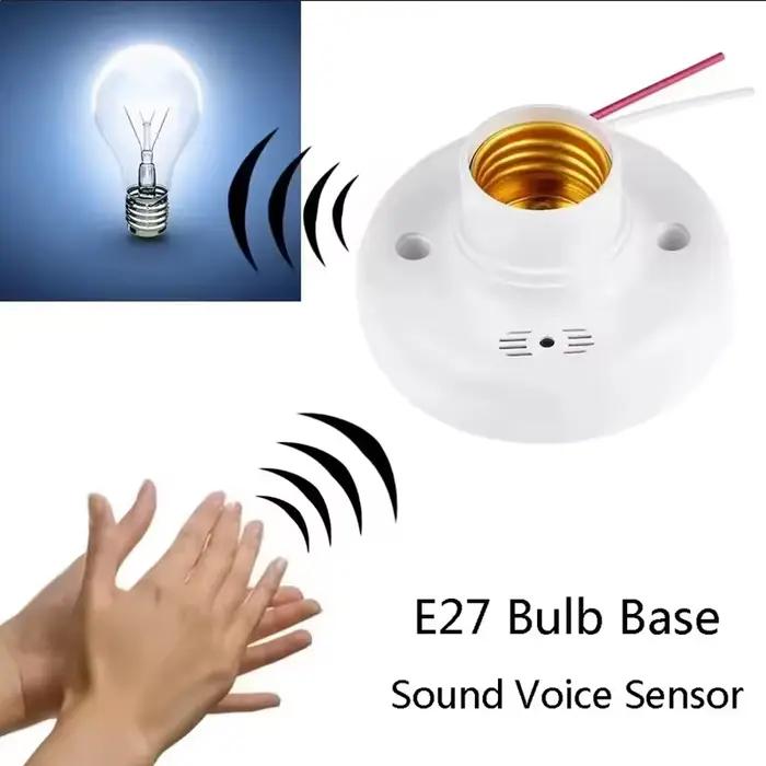 Base de lampe à vis E27, interrupteur de retard de commande vocale, adaptateur de prise de lumière A